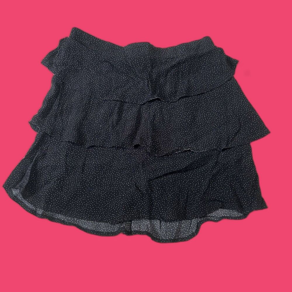 Black Tiered Polka Dot Skirt Size S Cotton On